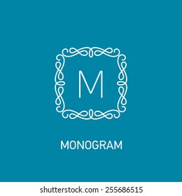 Monogram design template. Vector illustration