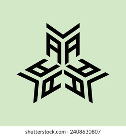 monogram design that forms the letter "a" for ceramic designs or brand logos on a light green background