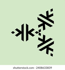 diseño monograma que forma la letra "k" para diseños cerámicos o logotipos de marca en un fondo verde claro