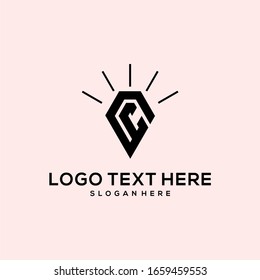 monogram diamond logo abstract clean and neat.
