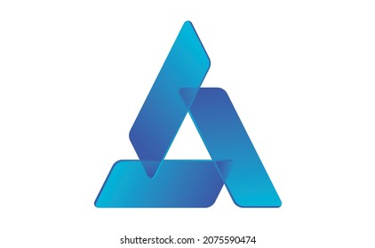 Logotipo de pantalla digital moderna monograma Logo azul futurista