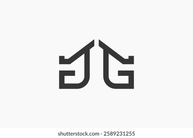 monogram double letter G symbol logo business vector design template. pictogram letter G and home icon logo deign vector illustration with outline, modern, elegant styles