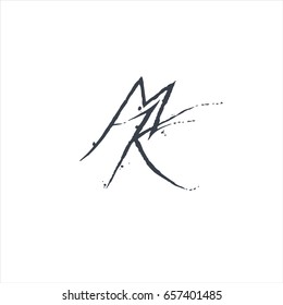 Monogram, drops of ink