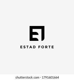 diseño de logotipo de letras monográficas E F 