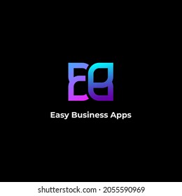 monogram EB letter logo with golden ratio