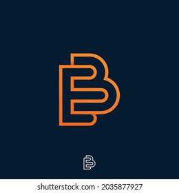 Monogram EB with Monoline logo style. by combining two letters, namely L and E or B, this logo is created, with a modern, simple, unique and elegant style you can have now