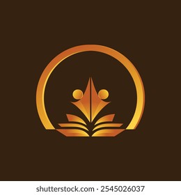 Monogram Education gradient logo design symbol
