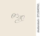 monogram elegant concept logo initial royal design OK minimalist style curve letter