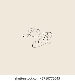 monograma conceito elegante logotipo inicial real design SR estilo minimalista curva letra