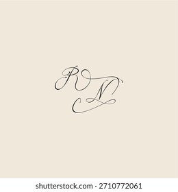 monogram elegant concept logo initial royal design RN minimalist style curve letter