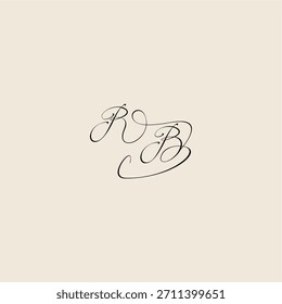 monograma concepto elegante logo diseño real inicial RB estilo minimalista curva letra