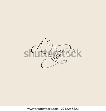 monogram elegant concept logo initial royal design AW minimalist style curve letter