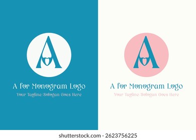 A for Monogram, Elegant, Fashion related Logo vector file