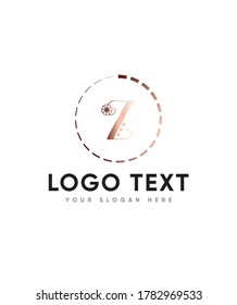 The monogram is an elegant letter type Z logo template with decorative flower.