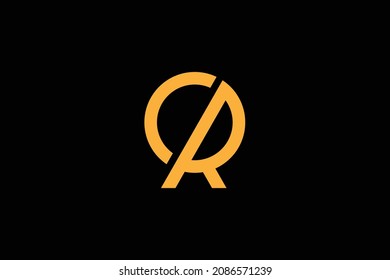 Monogram elegant minimal art logo concept. Trendy professional awesome artistic CR RC initial based alphabet icon logo. Gold color on black background. Premium Business logo.