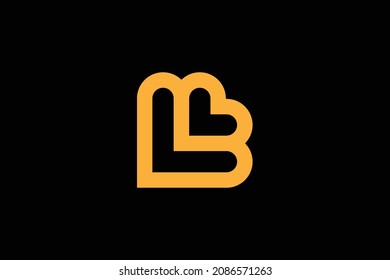 Monogram elegant minimal art logo concept. Trendy professional awesome artistic BL LB initial based alphabet icon logo. Gold color on black background. Premium Business logo.