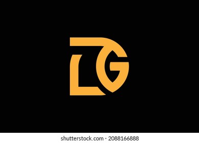 Monogram elegant minimal art logo concept. Trendy professional awesome artistic LG GL initial based alphabet icon logo. Gold color on black background. Premium Business logo.