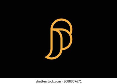 Monogram elegant minimal art logo concept. Trendy professional awesome artistic BJ JB initial based alphabet icon logo. Gold color on black background. Premium Business logo.
