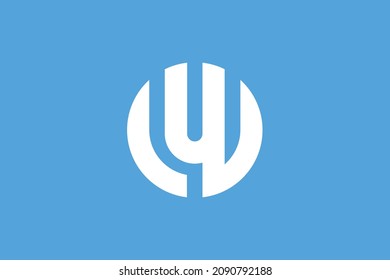 Monogram elegant minimal art logo concept. Trendy professional awesome artistic WL LW initial based alphabet icon logo. White color on blue background. Premium Business logo.
