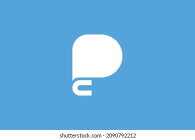 Monogram elegant minimal art logo concept. Trendy professional awesome artistic PC CP initial based alphabet icon logo. White color on blue background. Premium Business logo.