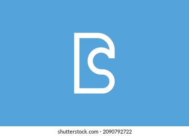 Monogram elegant minimal art logo concept. Trendy professional awesome artistic SB BS initial based alphabet icon logo. White color on blue background. Premium Business logo.