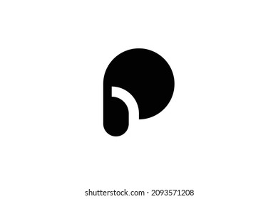 Monogram elegant minimal art logo concept. Trendy professional awesome artistic P initial based alphabet icon logo. Black color on white background. Premium Business logo.