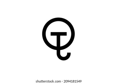 Monogram elegant minimal art logo concept. Trendy professional awesome artistic QT TQ initial based alphabet icon logo. Black color on white background. Premium Business logo.