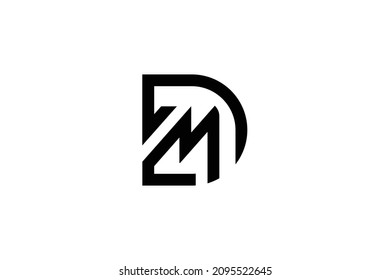 Monogram elegant minimal art logo concept. Trendy professional awesome artistic DM MD initial based alphabet icon logo. Black color on white background. Premium Business logo.