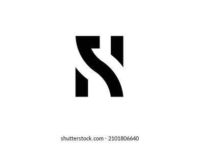 Monogram elegant minimal art logo concept. Trendy professional artistic NR RN initial based alphabet icon logo. Black color on white background. Premium Business logo.
