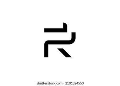 Monogram elegant minimal art logo concept. Trendy professional artistic FR RF initial based alphabet icon logo. Black color on white background. Premium Business logo.
