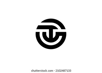 Monogram elegant minimal art logo concept. Trendy professional artistic GT TG initial based alphabet icon logo. Black color on white background. Premium Business logo.