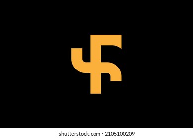 Monogram elegant minimal art logo concept. Trendy professional awesome artistic SF FS initial based alphabet icon logo. Gold color on black background. Premium Business logo.