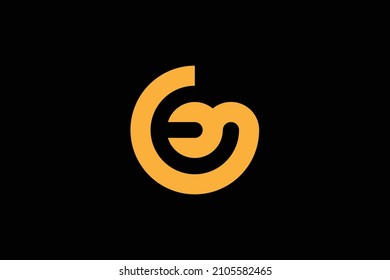 Monogram elegant minimal art logo concept. Trendy professional awesome artistic GE EG initial based alphabet icon logo. Gold color on black background. Premium Business logo.