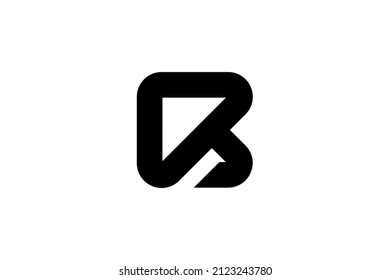 Monogram elegant minimal art logo concept. Trendy professional awesome artistic B BR RB initial based alphabet icon logo. Black color on white background. Premium Business logo.