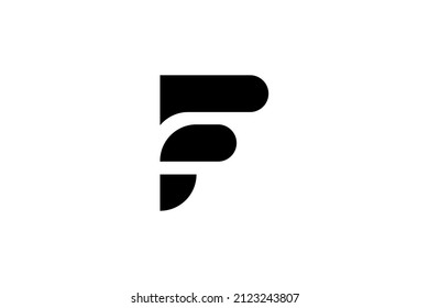 Monogram elegant minimal art logo concept. Trendy professional awesome artistic F FP PF initial based alphabet icon logo. Black color on white background. Premium Business logo.