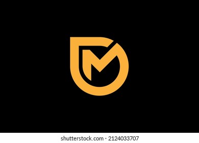 Monogram elegant minimal art logo concept. Trendy professional awesome artistic GM MG initial based alphabet icon logo. Gold color on black background. Premium Business logo.