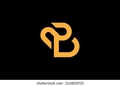 Monogram elegant minimal art logo concept. Trendy professional awesome artistic ZB BZ initial based alphabet icon logo. Gold color on black background. Premium Business logo.