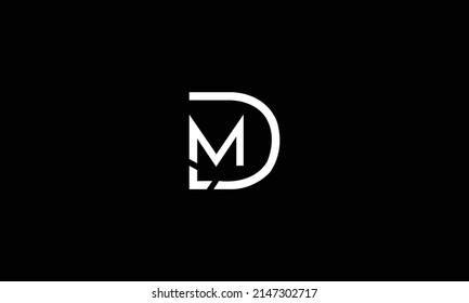 Monogram elegant minimal art logo concept. Trendy professional awesome artistic DM MD initial based alphabet icon logo.