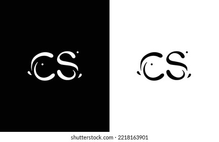 Monogram elegant minimal art logo concept. Trendy professional awesome artistic SC CS initial based alphabet icon logo. White color on blue background. Premium Business logo.