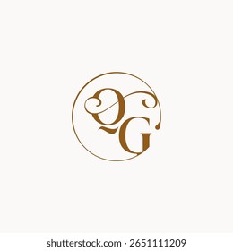 monogram elegant style luxurius feeling with flow QG circle fows wedding logo letter