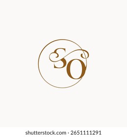 monogram elegant style luxurius feeling with flow SO circle fows wedding logo letter