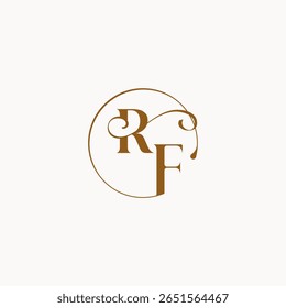 monograma estilo elegante sensación de lujo con flujo RF círculo fluye letra del logotipo de la boda