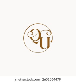 monogram elegant style luxurius feeling with flow QU circle fows wedding logo letter