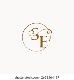 monograma elegante estilo luxurius sentimento com fluxo SE círculo flui casamento logotipo letra
