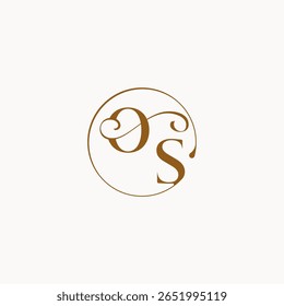 monograma elegante estilo luxurius sentimento com fluxo OS círculo flui casamento logotipo letra