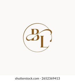 monograma elegante estilo luxurius sentimento com fluxo BL círculo flui casamento logotipo letra