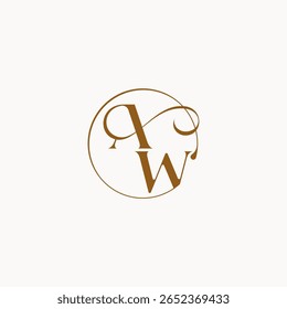 monogram elegant style luxurius feeling with flow AW circle fows wedding logo letter