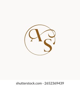 monograma estilo elegante sensación de lujo con flujo AS círculo fluye letra del logotipo de la boda