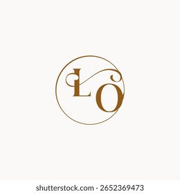 monograma elegante estilo luxurius sentimento com fluxo LO círculo flui casamento logotipo letra