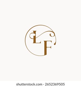 monograma estilo elegante sensación de lujo con flujo LF círculo fluye letra del logotipo de la boda